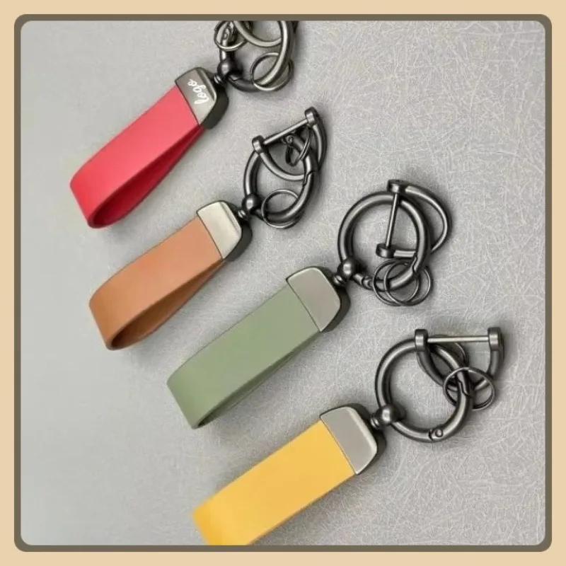

Laser Engrave Name Number Personaliz Keyring Vintage Custom LOGO Microfiber Leather Keychain for Men and Women Car Key Chain