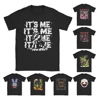 Camisetas para hombre FNAF At Freddys, camiseta Vintage 100% de algodón, camiseta de manga corta, camisetas con cuello redondo de talla grande