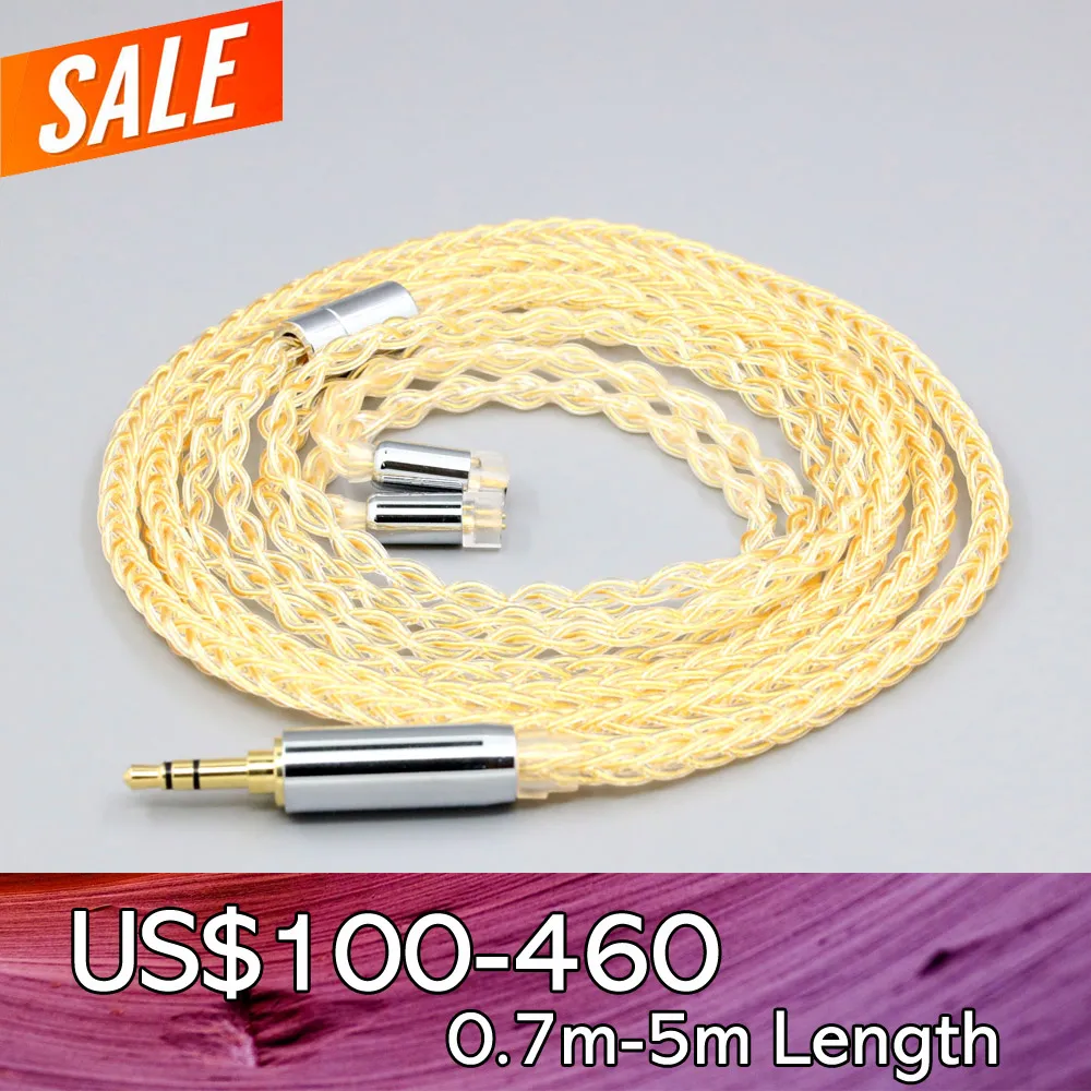 8 Core 99% 7n Pure Silver 24k Gold Plated Earphone Cable For UE11 UE18 pro QDC Gemini Gemini-S Anole V3-C V3-S V6-C LN008421