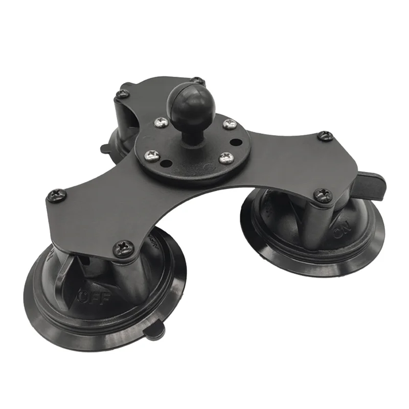 Ballhead Car Window Twist-Lock Triple Suction Cup Base With AMPS Hole Ball Mount For Gopro Camera Smartphone-A25R