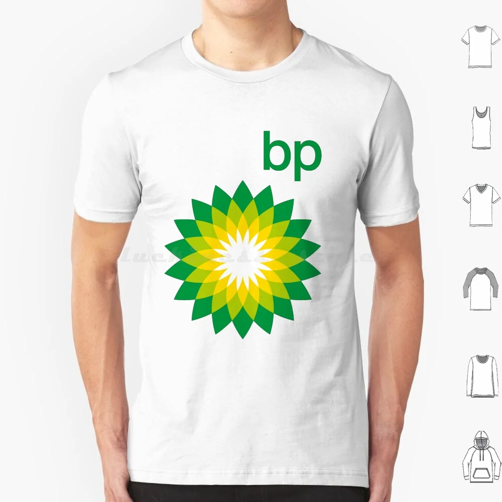 تي شيرت كبير الحجم بي بي (نفط بريطاني) ، شركة زيت غاز ، غلاف عتيق بالشعار ، شعار قديم ، قطن من القطن #1