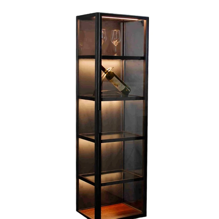living room hanging wall-mounted glass cabinet storage furniture luxury display wine glass cabinet