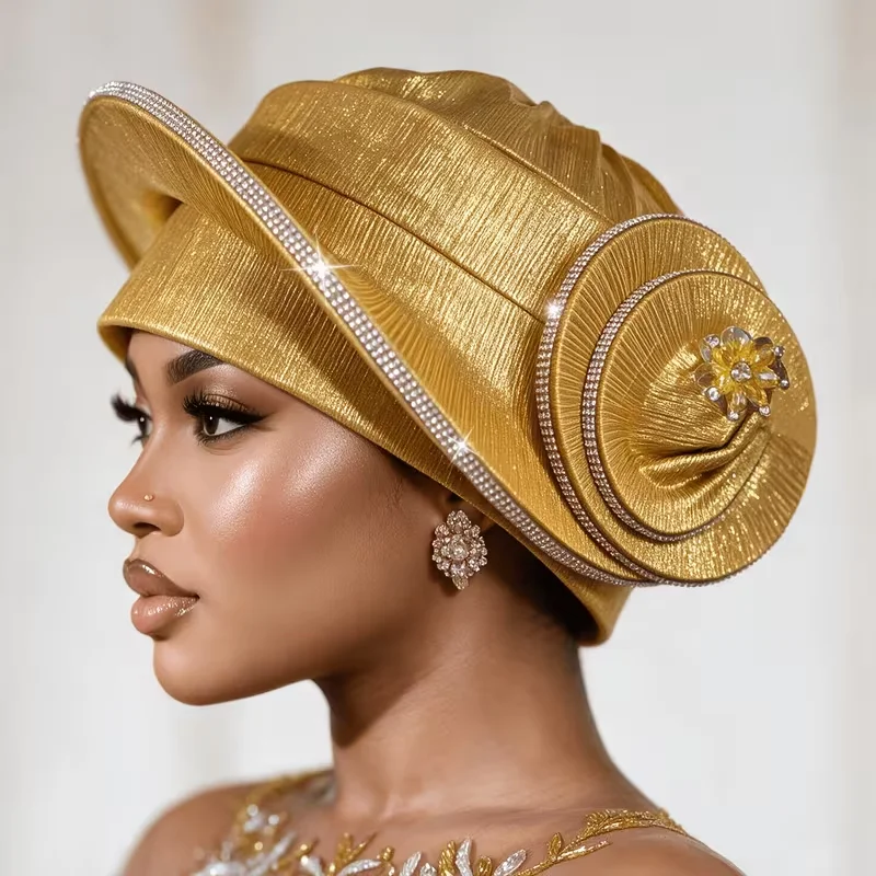 Lady's headscarf hat, formal hat, elegant and noble, suitable for wedding banquets, festival gatherings and daily wear.
