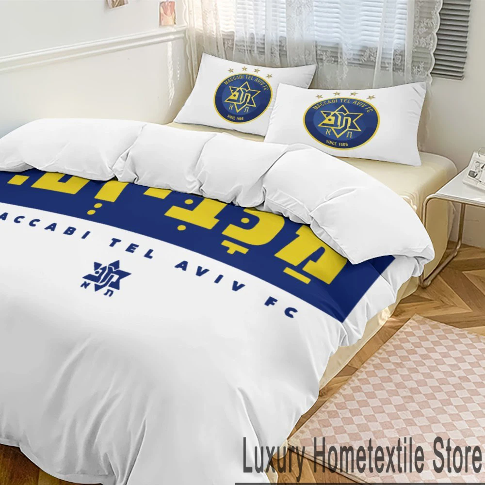 

3D Maccabi Tel Aviv Bedding Set Duvet Cover Bed Set Quilt Cover Pillowcase Comforter king Queen Size Boys Adult Bedding Set