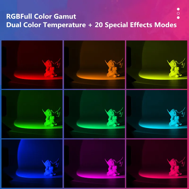 Mini luces LED RGB para cámara de vídeo, lámpara de puesta de sol, Panel LED recargable de 2000mAh, iluminación de foto y vídeo para Youtube, Tiktok