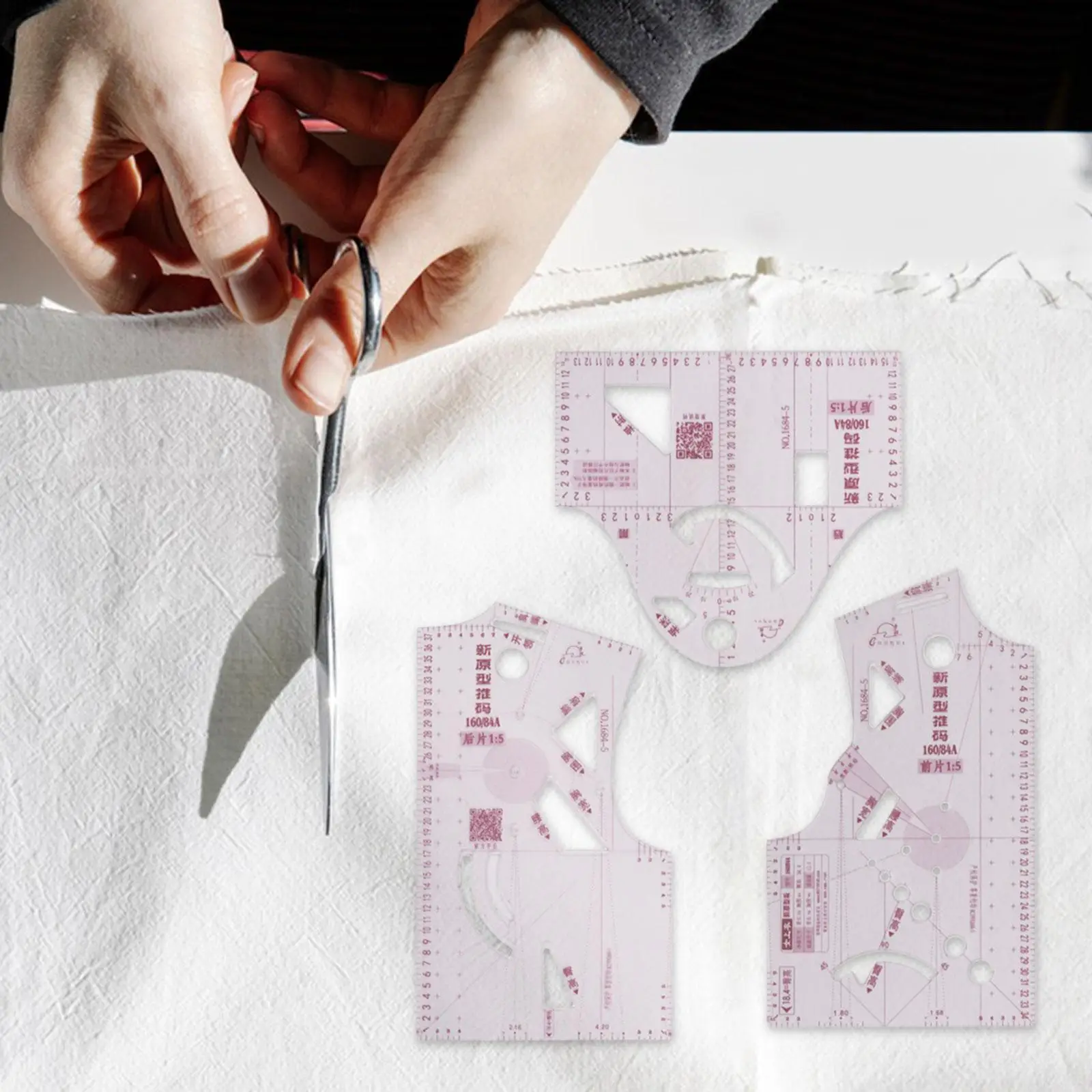 

Fashionable Clothing Design Ruler Set for Creative Measurements and Sketching