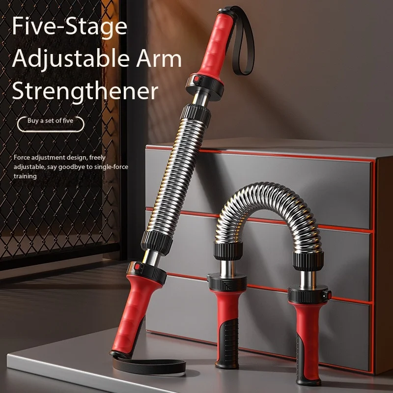 Adjustable Power Twister Bar Carbon Steel Arm Strength Trainer Chest Expander Home Gym Upper Body Muscle Fitness Equipment