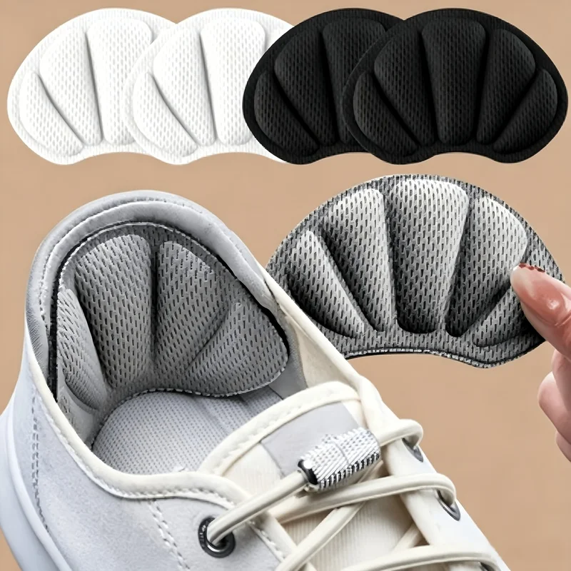 4Piece Pack Suitable for Sports Shoes, Self-Adhesive Sports Shoe Repair Patches, Heel Hole Repair Patch, Black/White Self-Adhesi