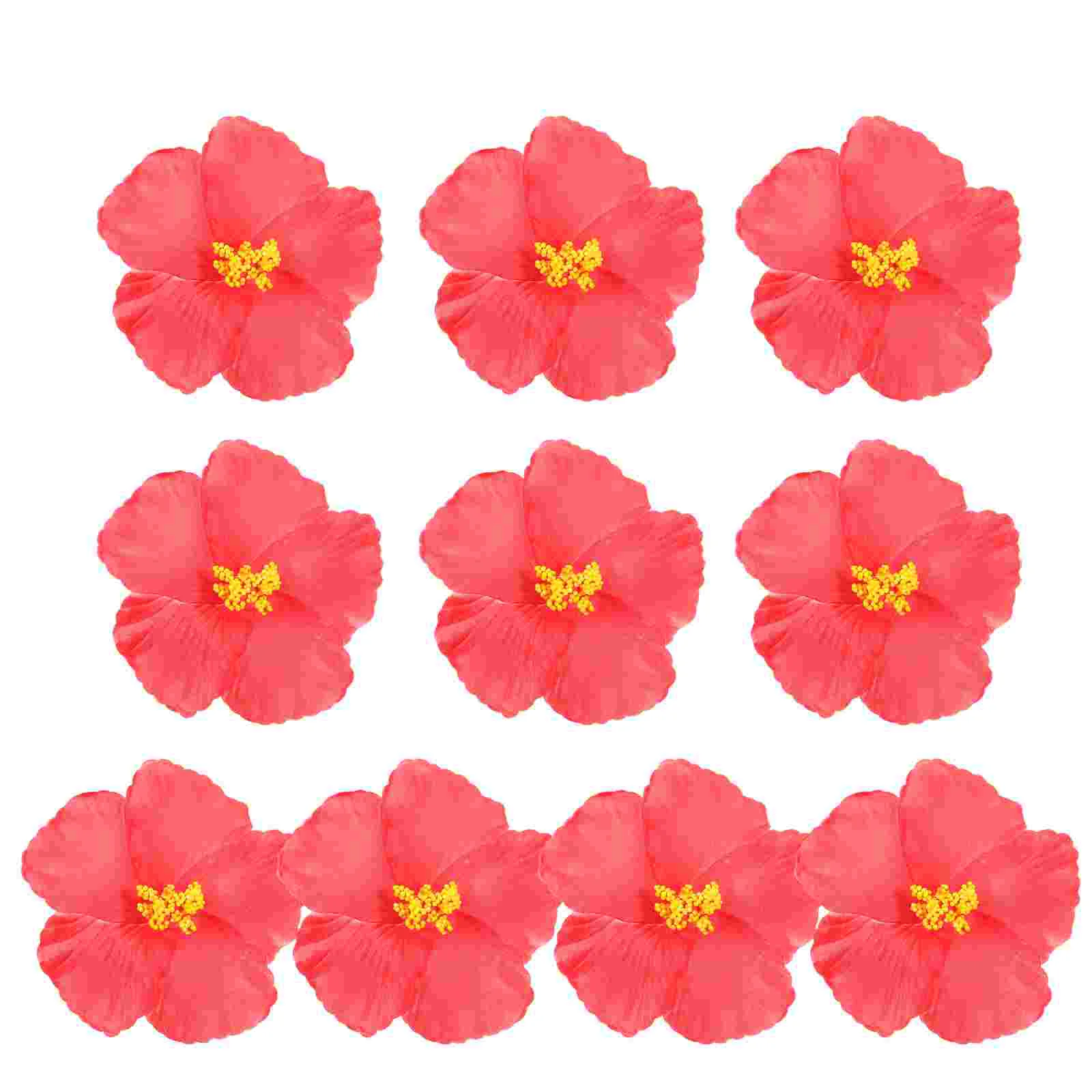 10 Pcs Artificial Hibiscus Flower Garland Flowers Hawaiian Lifelike Faux Eva for Decoration