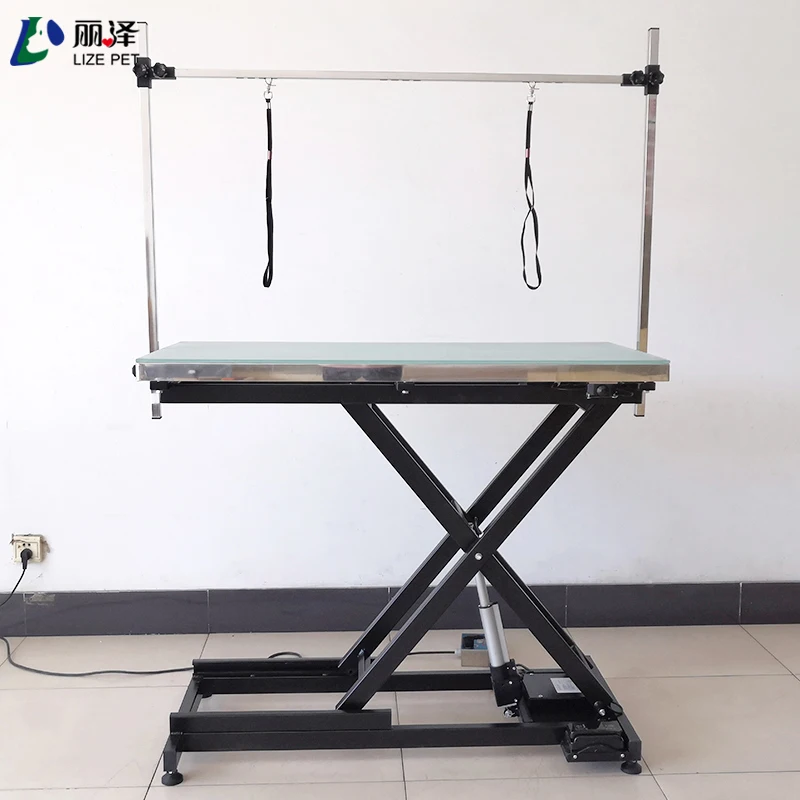 LIZE PET Height Adjustable LED Veterinary Examination Table Electric Grooming Table For Pets Scissors Cross-Lifting Dog Pets