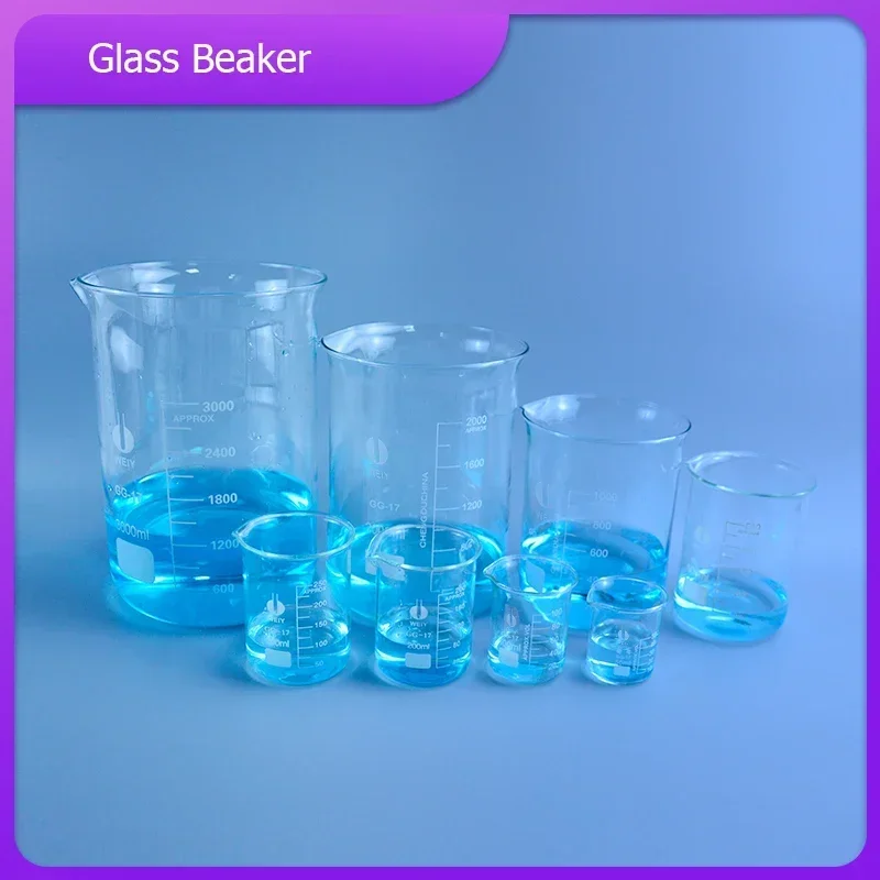 

5pcs/set 25ml/50ml/100ml/200ml/500ml Glass Beaker Chemistry Experiment Labware For School Laboratory Equipment