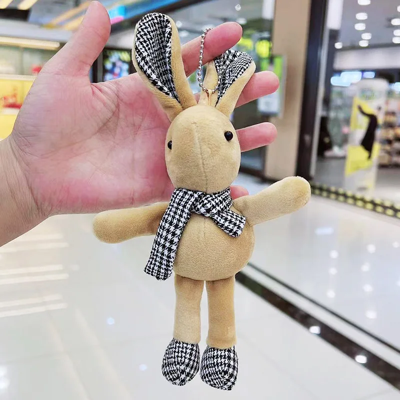 พวงกุญแจตุ๊กตากระต่ายน่ารักขนาด 20 ซม. พวงกุญแจการ์ตูน กระเป๋าสะพายข้างตุ๊กตาขนนุ่ม ของเล่นน่ารัก อุปกรณ์เสริม ของขวัญวันหยุด วันเกิด