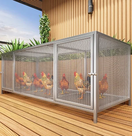 

Chicken cage Household outdoor large square pipe dense mesh rainproof rural rutin automatic manure cleaning breeding cage