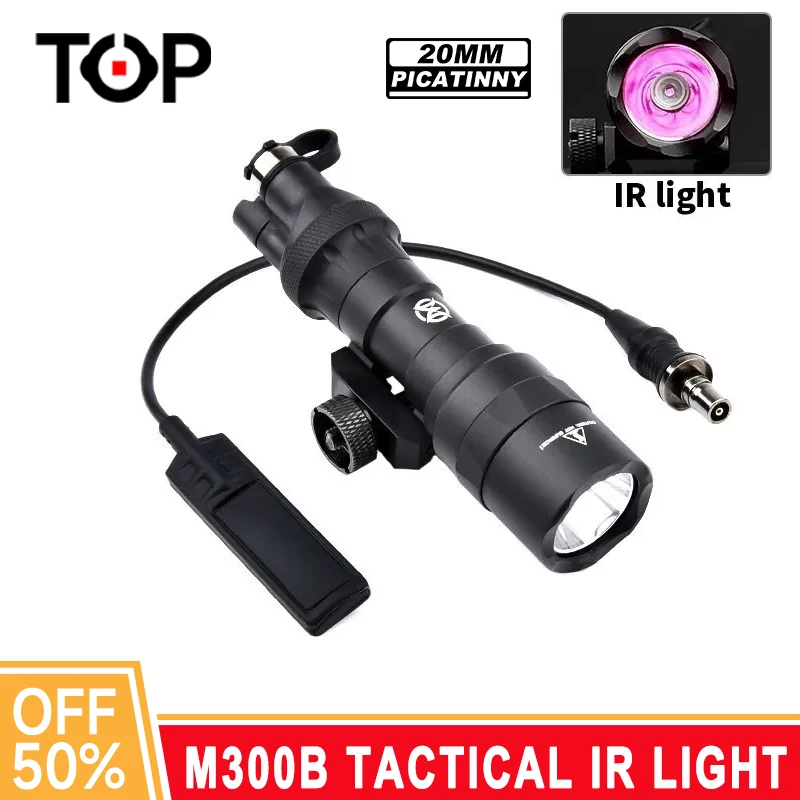 WADSN Airsoft M300 M300B Tactical IR Illuminator Flashlight Hunting Weapon Scout Light With XM07 Dual Function Switch Cap