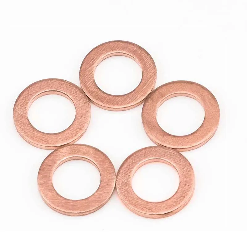 150PC Copper Washer Oil Seal Gasket M20 Flat Washer O-Ring Seal Assortment Kit with Box M6 M8 M10 M12 M14 M16 M18 for Sump Plugs