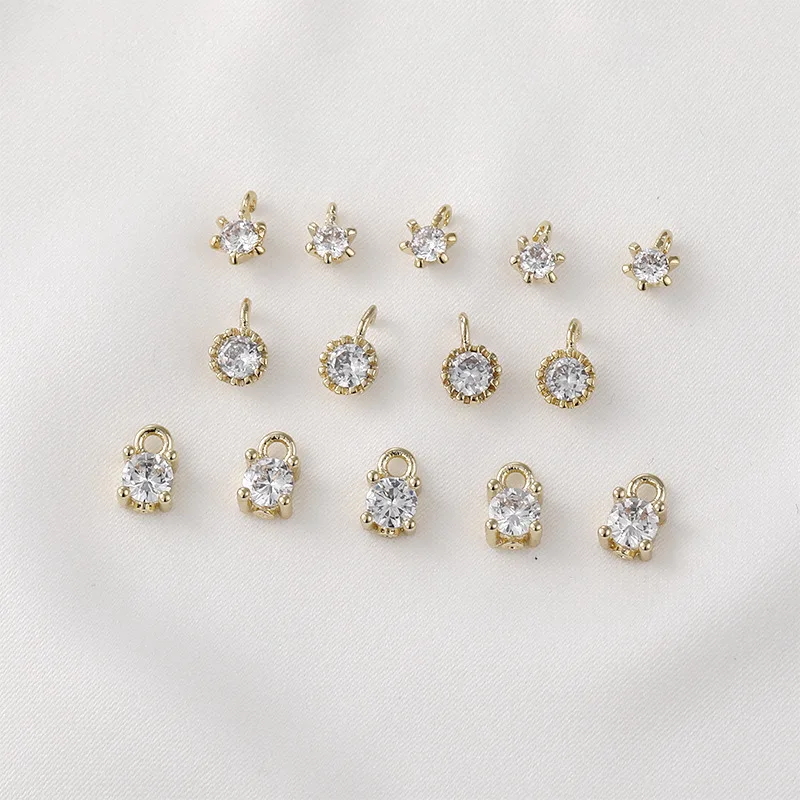 

Shining Mini Zircon Small Pendant 14k Gold Filled Jewelry Accessories DIY Handmade Earrings Bracelet Necklace Material