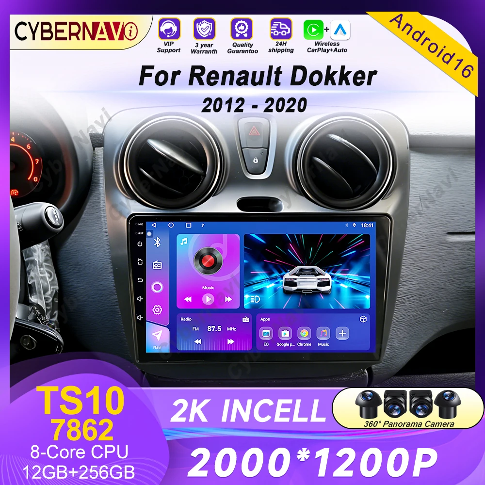 

Android For Renault Dokker Lodgy Dacia 2012 - 2020 Car Radio Multimedia Player Android Auto Carplay BTHead Unit Navigation GPS