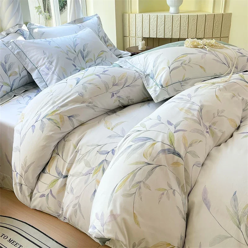 100% Cotton Fresh Printed Duvet Cover Skin-friendly Breathable Durable Blanket Covers Soft Comfortable Bare-sleeping Quilt Cover