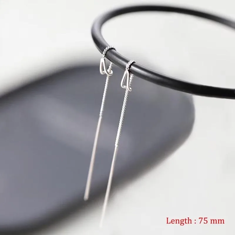 Women's Box Chain Tassel Drop Earrings, Trendy Design