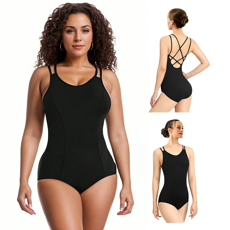 Женский классический черный камзол, балетный танцевальный купальник для взрослых, танцевальная гимнастическая майка с мягкой подкладкой, костюмы без рукавов