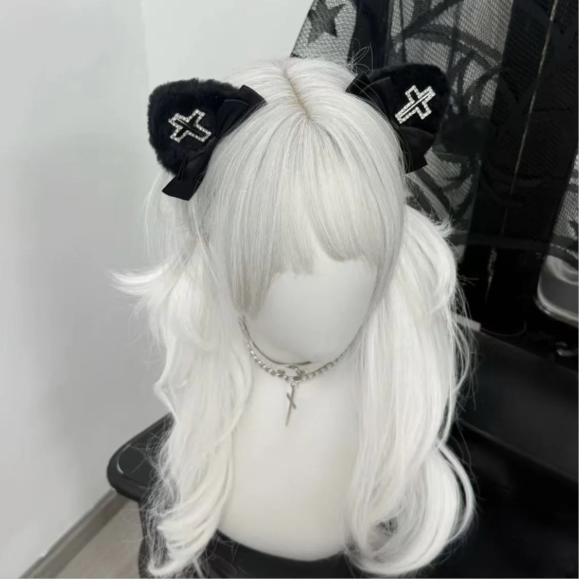 Subcultuur Originele Handgemaakte Landmine Bow Cross Edge Clamp Lolita Wafer Kleur Halloween Haaraccessoires Haarspeld Haarclip