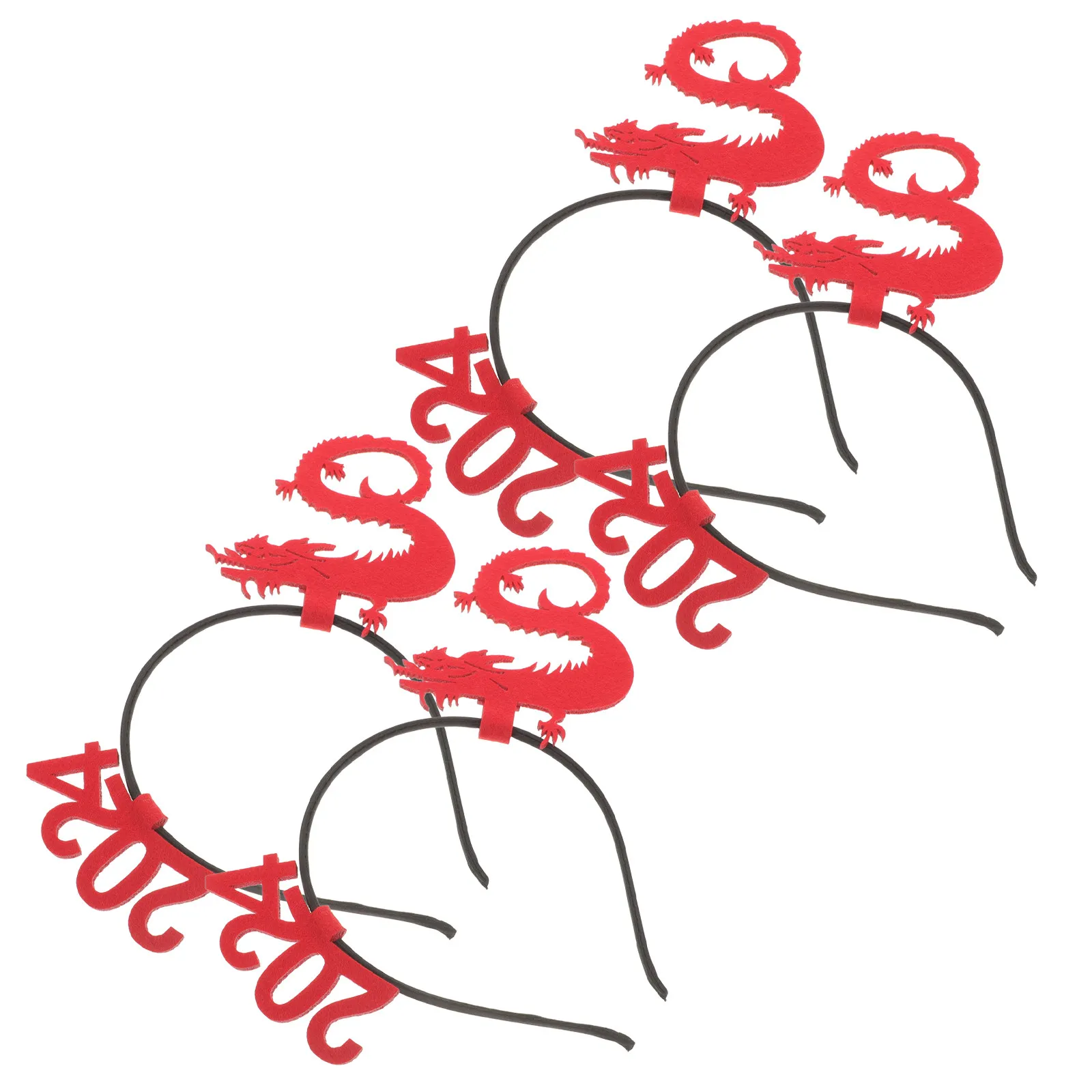 4Pcs Dragon Hairband 2024 New Year Headband Chinese Zodiac Hair Accessory Party Favor Kids Headband Year of Dragon Hairband view 2