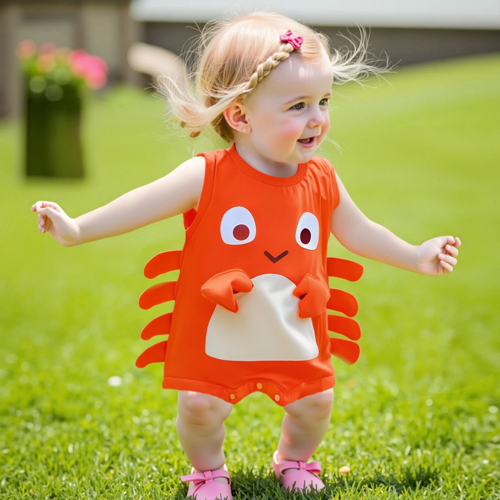 

Детский комбинезон с милым мультяшным животным принтом, без рукавов, с круглым вырезом, шорты, для мальчиков и девочек, для фотосессий