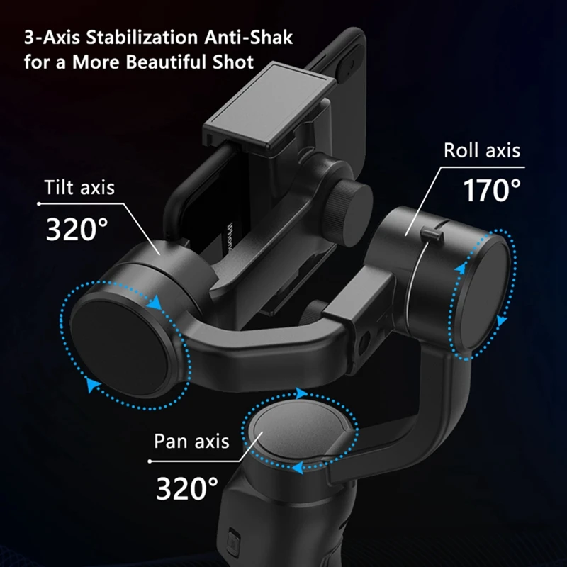 Imagem -03 - Handheld 3-axis Gimbal Estabilizador Suporte do Telefone Anti Shake Gravação de Vídeo Celular Fácil de Usar f8