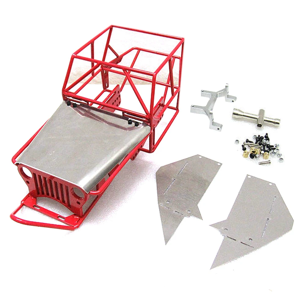 

Full Tube Frame Metal Chassis Metal Body Roll Cage for WPL C14 C24 C24-1 1/16 RC Car Upgrade Parts Red