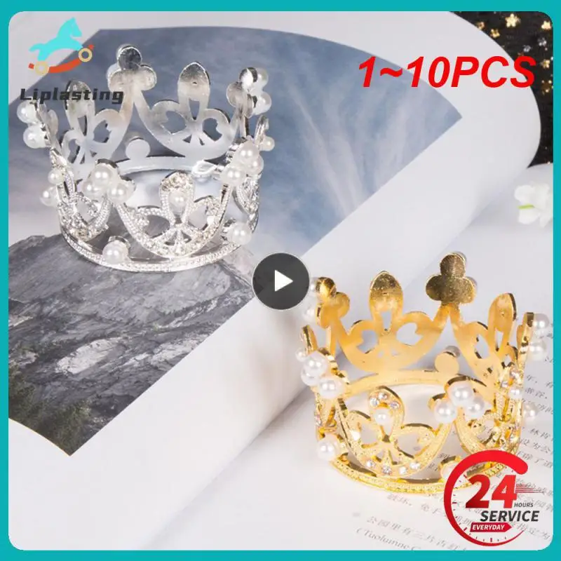 

1~10PCS Newborn Boys Photography Gold Crown Props Little Baby Photo foto Crown Accessories Infant fotografia Prop