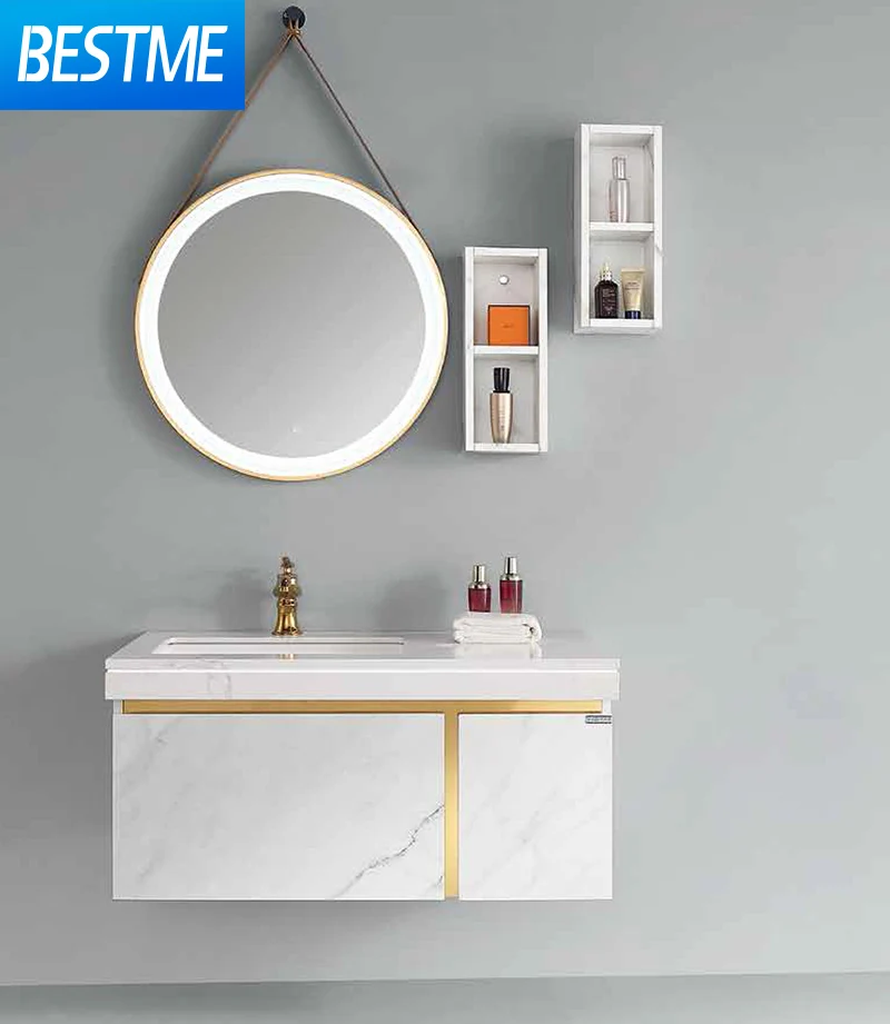 Factory Bathroom Vanity Bathroom Cabinet with Modern Design Cabinet with Mirror & Basin for Hotel Apartment