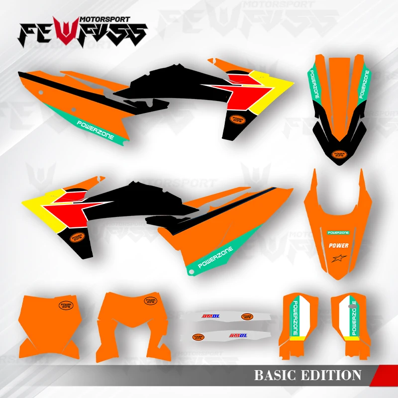 

Графические наклейки Fewfuss, наклейки для мотоцикла, фон на заказ для KTM 125 250 300 350 450 2023-2025 SXF 2024-2026 EXC 006
