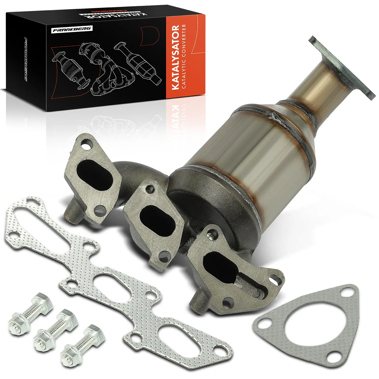 Frankberg 1x uitlaatspruitstuk katalysator voor Opel Agila (A) A H00, Corsa C, Corsa D S07, 1.0L, 849136, 55555901, R1620089, VX6013T, 20620, 5850108