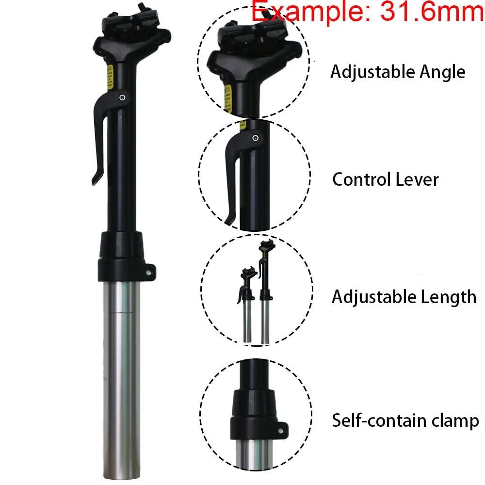 Dropper Seatpost  Telescopic  Hydraulic Saddle Tube Adjustable Height MTB Mountain Bike Manual Control Seat Post