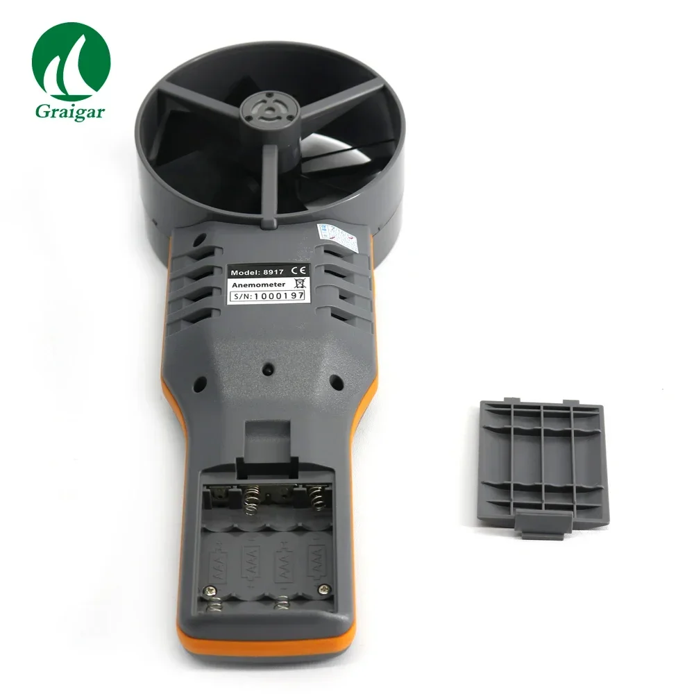 AZ8917 مقياس شدة الريح الرقمي لقياس سرعة الهواء والحجم ودرجة الحرارة والرطوبة ونقطة الندى ودرجة حرارة المصباح الرطب AZ 8917
