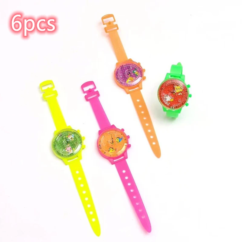 6Pcs 2022 Mini Color Rolling Ball Maze Children\'s Watch Toys Kids Birthday Party Favors Baby Shower Pinata Return Gift Present