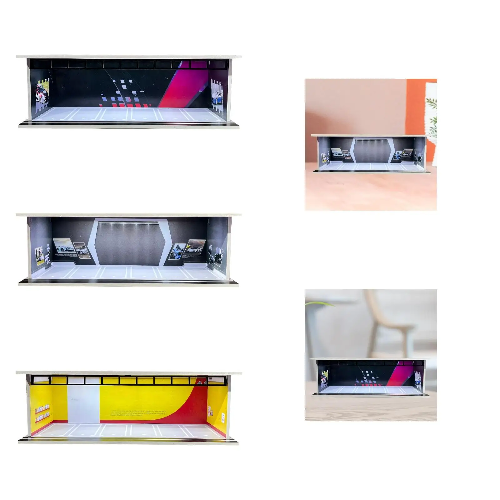 

Витрина для коллекционных моделей автомобилей 1/64, Защитный бокс-диорама для парковки 1/64