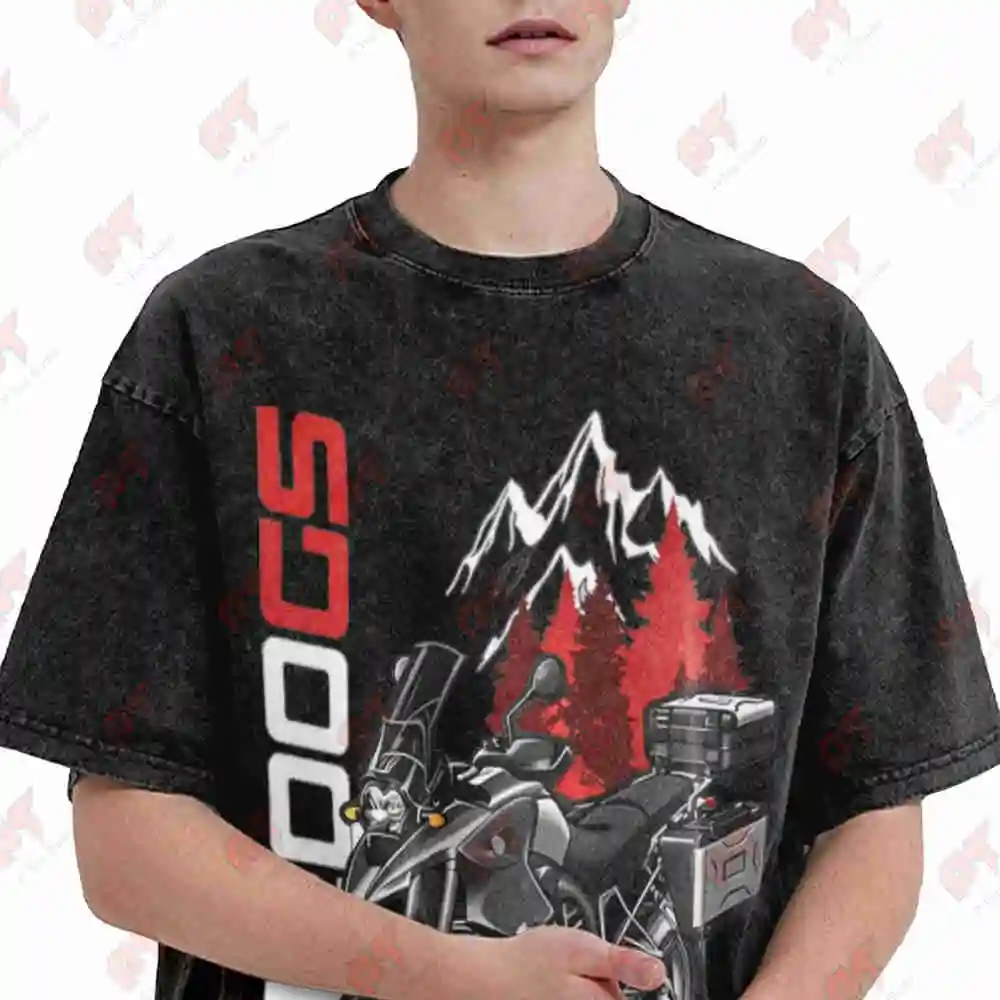 R1200GS R1200GSA 2004 2007 Motorcycle Adventure Bike ADV Riders Vintage Washed Tee Pure Cotton T-Shirt
