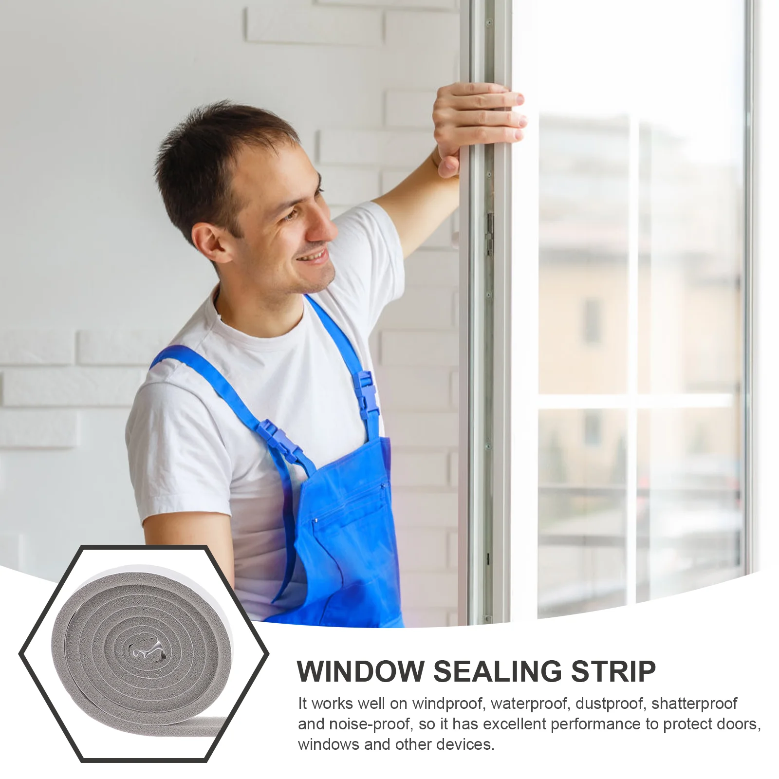 Sello de puerta y ventana, tira de esponja de sellado inferior, cinta autoadhesiva insonorizada a prueba de viento de vidrio para Flexible