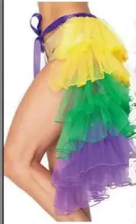 Demi-jupon de carnaval avec point de queue arc-en-ciel, support à lacets, jupes tutu en tulle désossé, robe de Rhde fête de ballet, mini jupon