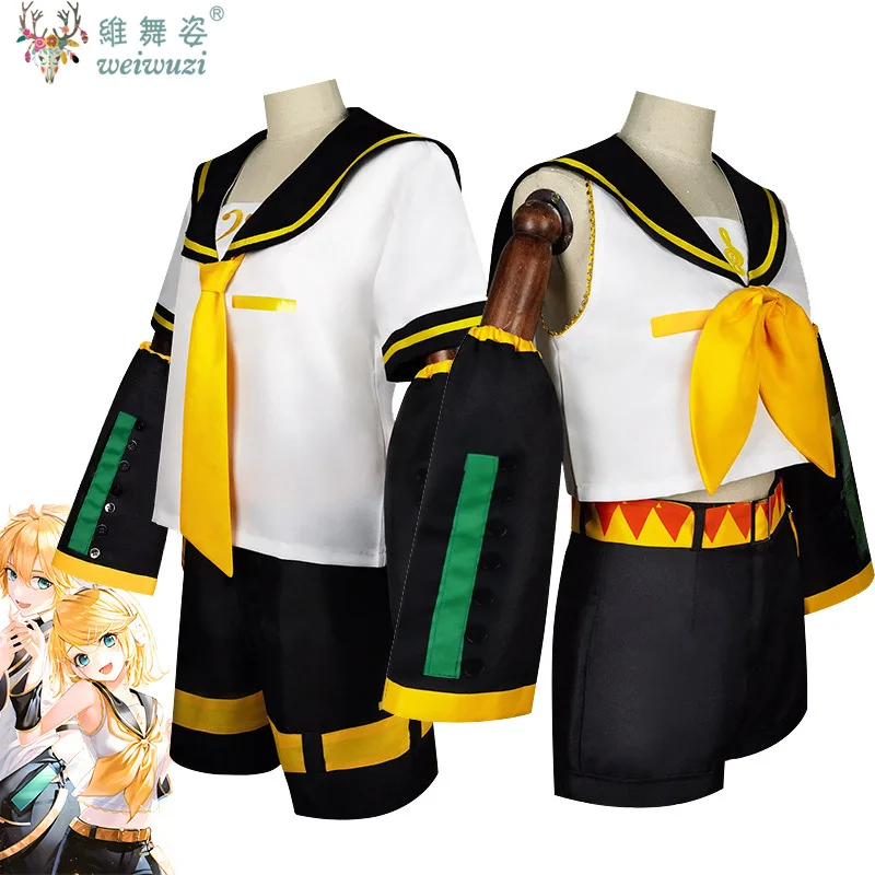 

Anime Kcagamine Rin Len Cosplay Costume Anime Sailor Uniform Halloween Party Outfit Full Set Christmas Comic Con Outfits