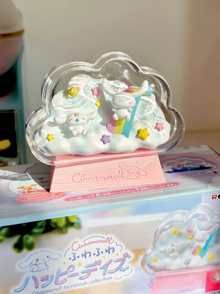 Re-Ment Cinnamoroll Terrarium Collection Series Miniaturszene Desktop-Dekoration Spielzeugfigur Anpassbares Geburtstagsgeschenk