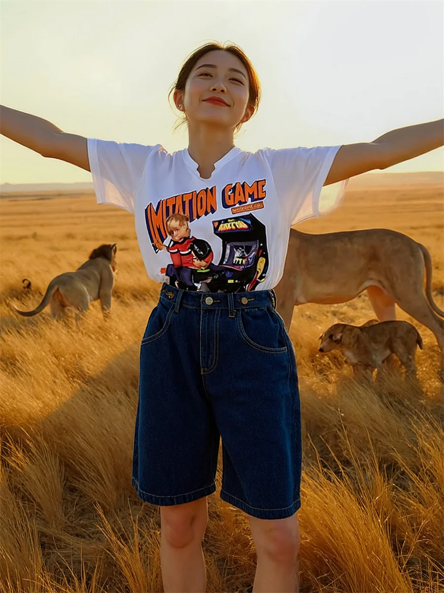 Shorts Dames Denim Stof Mujer Chic Office Lady OL Gordel comfortabel trekkoord geschikt voor thuis veelzijdig American Round