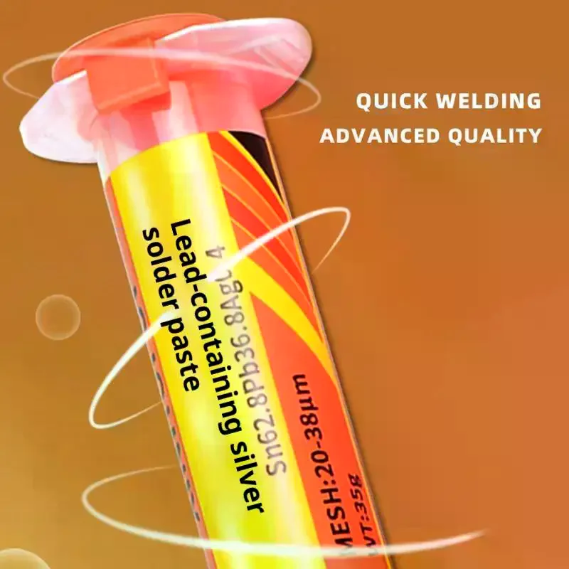 Pasta de solda com suporte de chumbo e prata de 181 graus para solda de seringa aplicada em chip SMT (tecnologia de montagem em superfície)