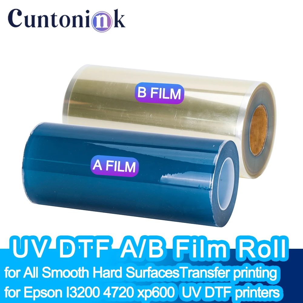 30CM*100M UV DTF Film A B Film UV DTF Transfer Sticker for All Smooth Hard Surfaces Transfer Printing for Epson I3200 XP600UV DT