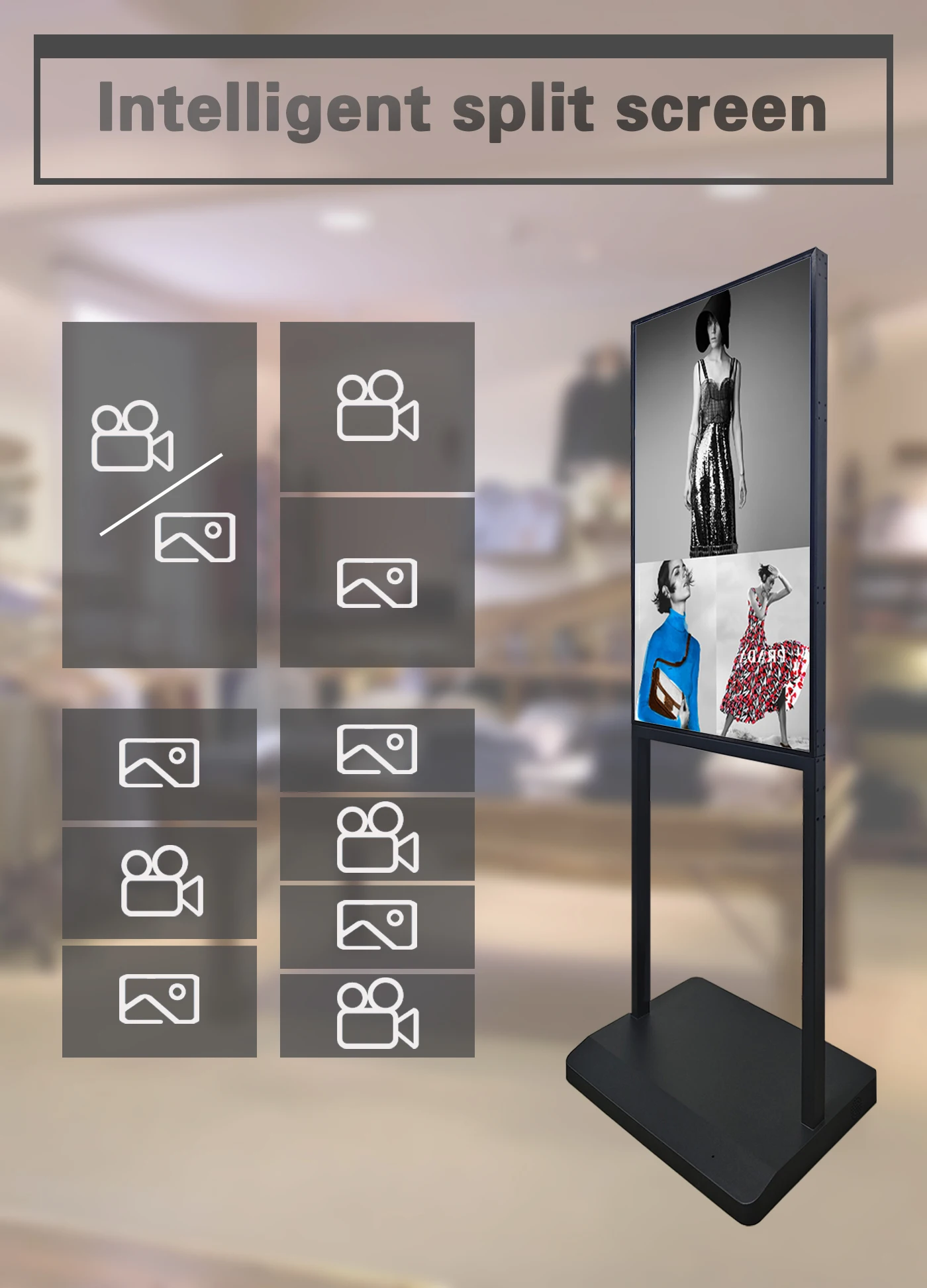 43 Inch Super Thin PC Android Wifi LCD Digital Signage Kiosk Free CMS Cloud Server Advertising Totem for Shop Entrance