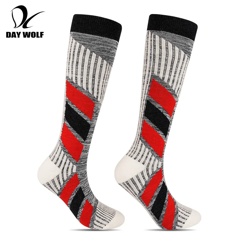 DAY WOLF Merino Wool Ski Socks High Quality Professional Men/Women Outdoor Hiking Socks Thicken Terry Warm Knee High Long Socks