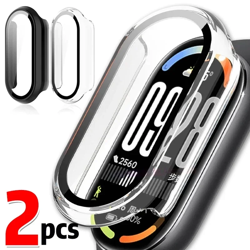 2-in-1 Full Coverage Protective Shell for Xiaomi Mi Band 9 & Mi Band 10, Smartwatch Case Built-in Screen Protector Anti-Scratch
