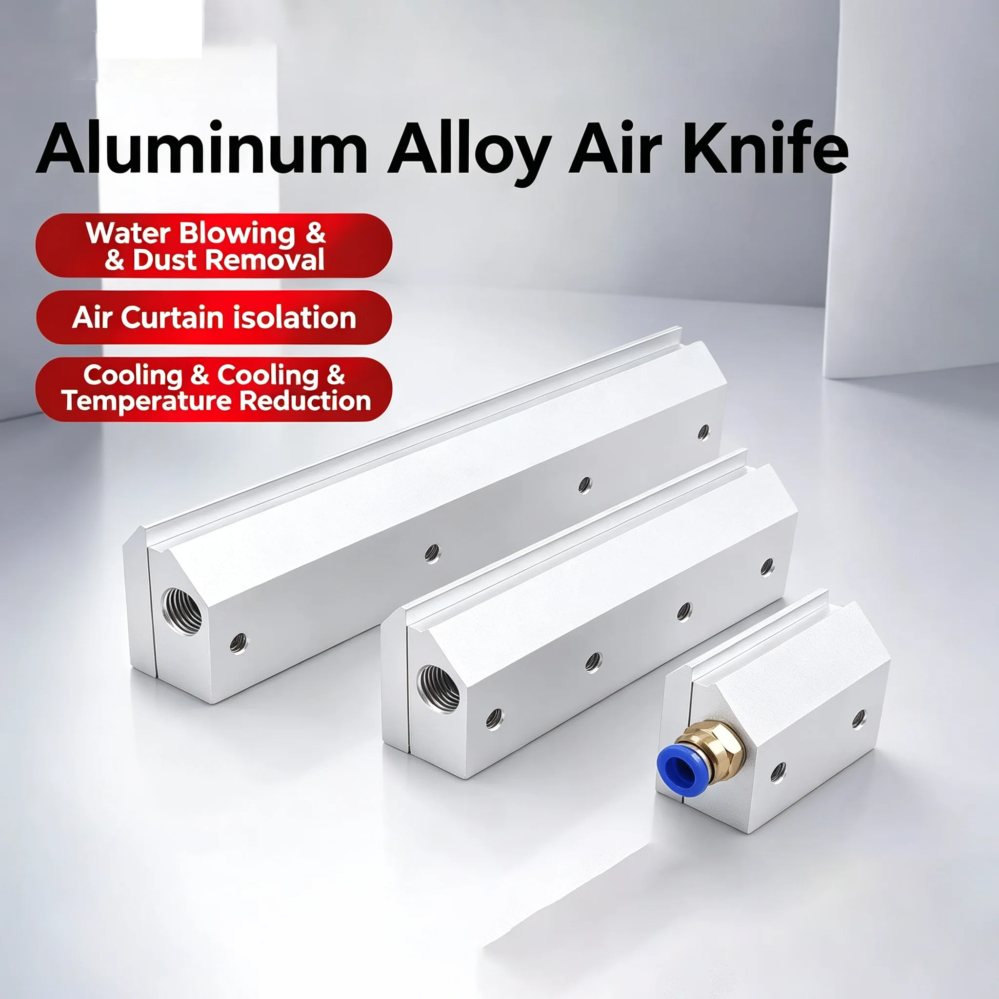 30-800mm Industrial blower-powered  knife nozzle,  knife,super air knife, compressed air knife Aluminium alloy  knife