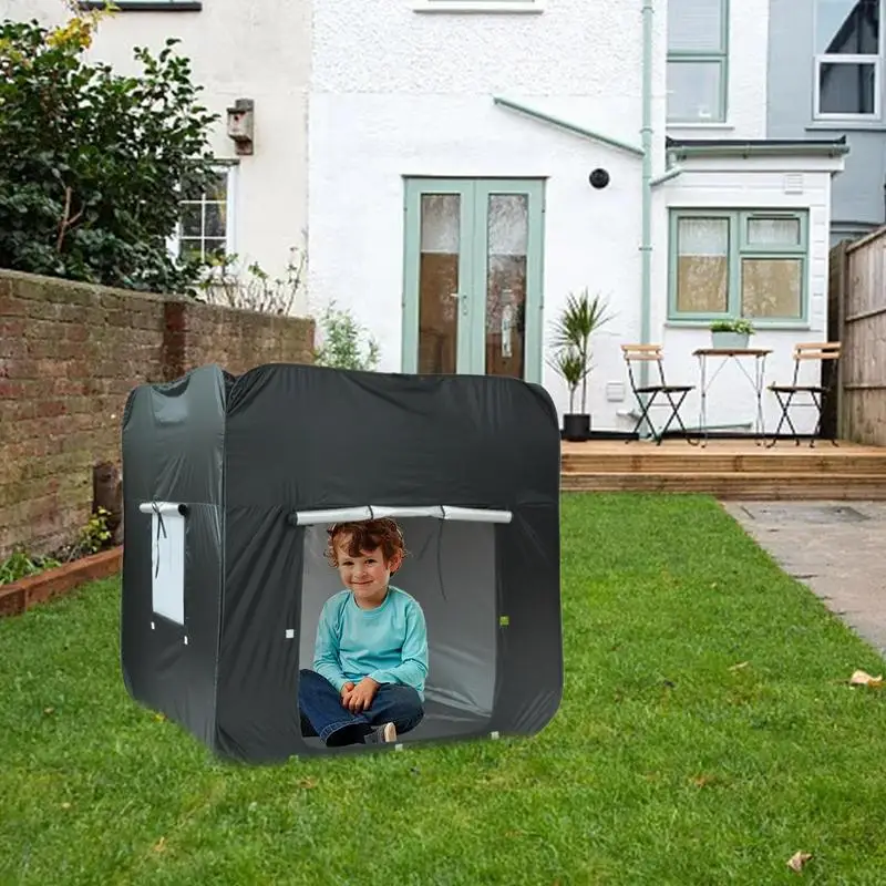 Tenda sensorik portabel luar ruangan rumah bermain sensor peralatan bermain dalam ruangan tenda lipat dengan tas Travel untuk anak laki-laki dan perempuan